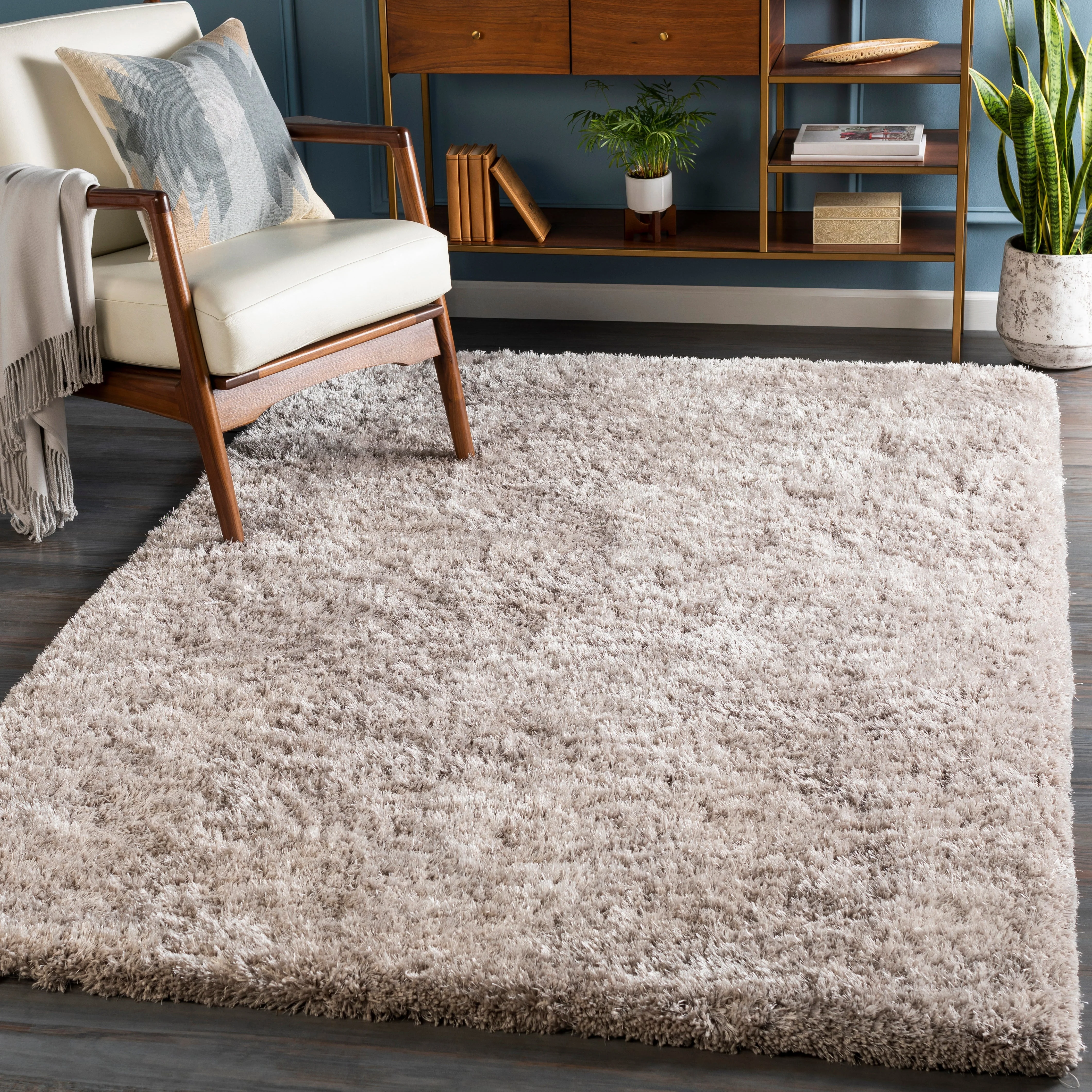 Surya Rugs Grizzly Collection Plush Pile Light Gray Area Rug GRIZZLY-10