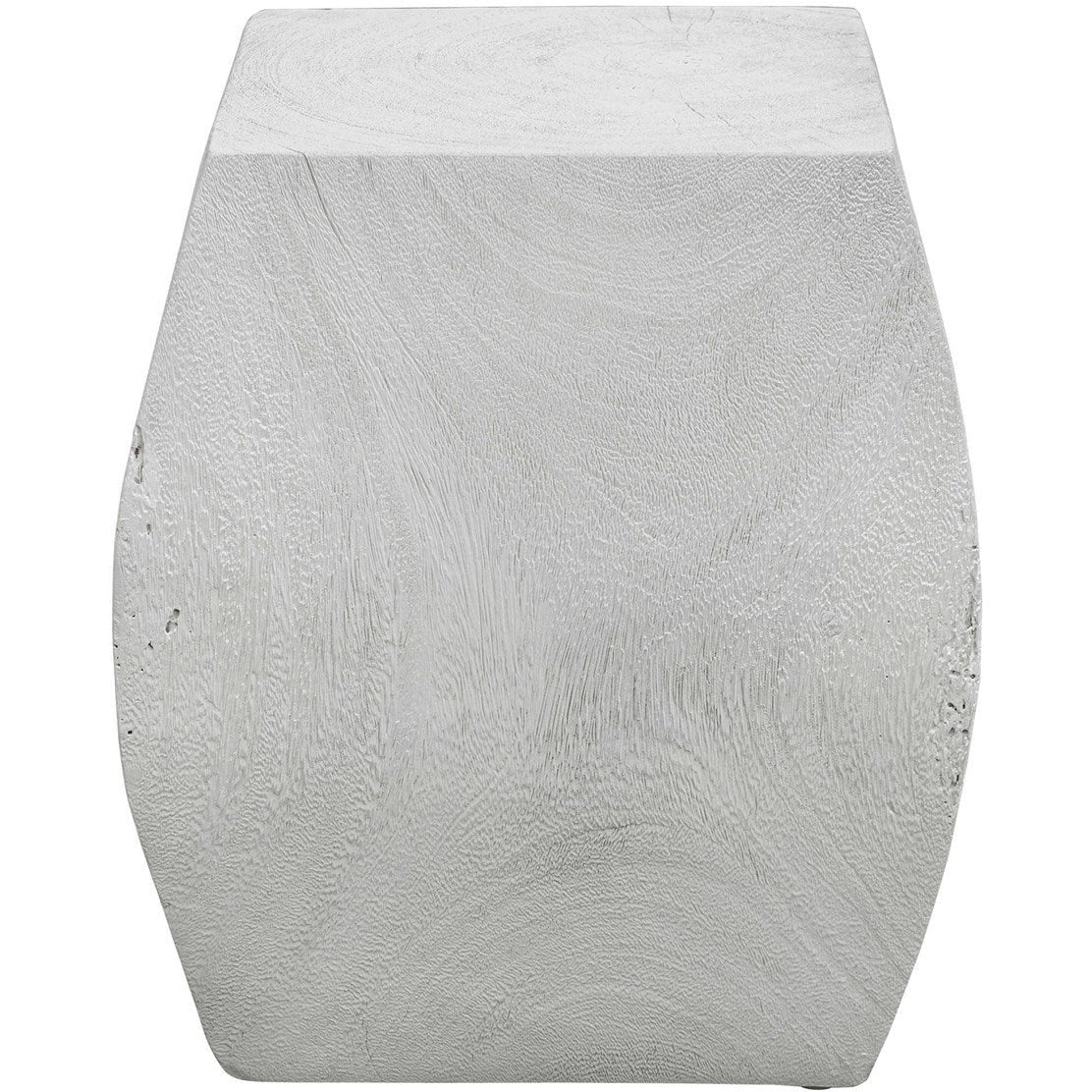 Uttermost Grove Suar Wood Ivory Finish Modern Accent Stool - Image 2