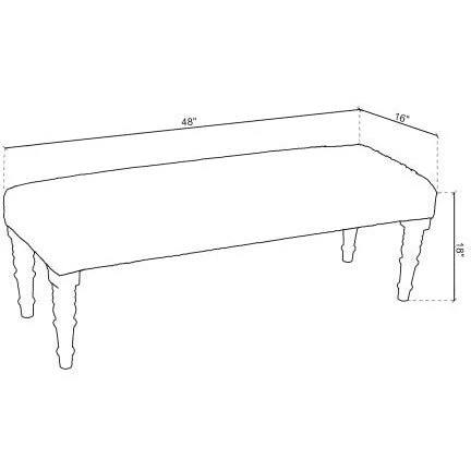 Surya Haarlem Modern Boho Bench With Natural Wood Base HRM-004 - Image 4
