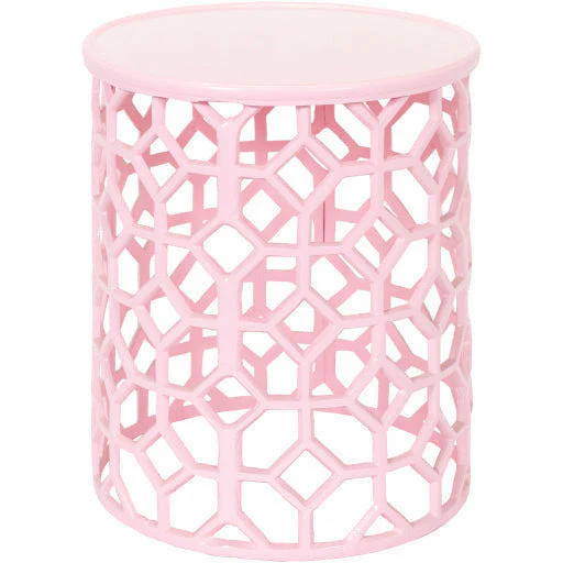 Surya Hale Modern Blush Pink Metal Round Accent Side Table HALE-105 - Image 2