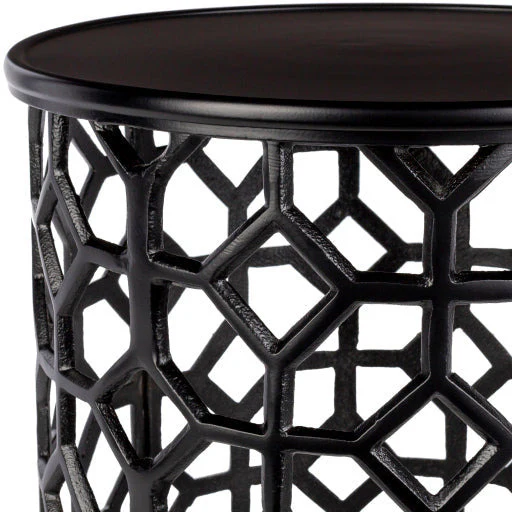Surya Hale Modern Black Metal Round Accent Side Table HALE-108 - Image 4