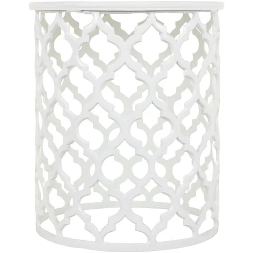 Surya Hammett Modern White Metal Round Accent Side Table HMMT-104 - Image 4