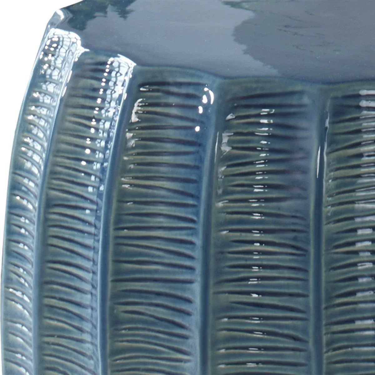 Uttermost Harbor Aqua Blue Glaze Ceramic Garden Stool Indoor and Outdoor Use - Image 3