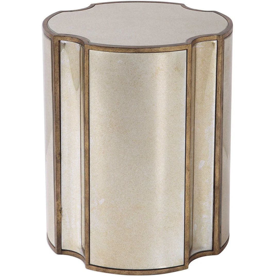 Uttermost Harlow Antiqued Mirror and Brass Accent Table