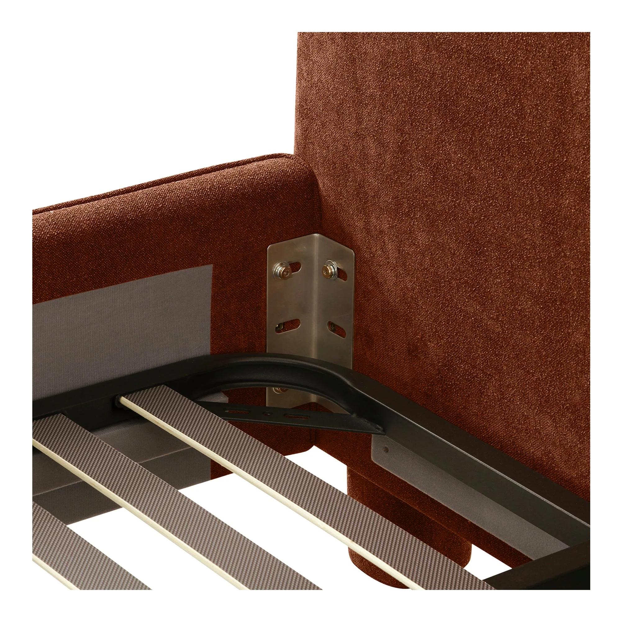Moe's Home Collection Ichigo Deep Orange Upholstered Queen Size Bed - Image 6