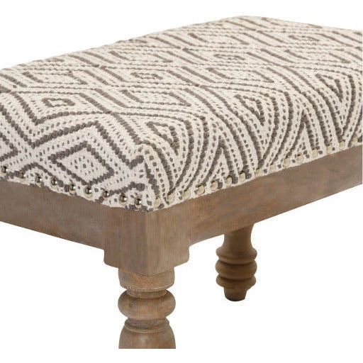 Surya Innisswell Modern Rustic Ivory & Charcoal Footstool Ottoman INI-001 - Image 3