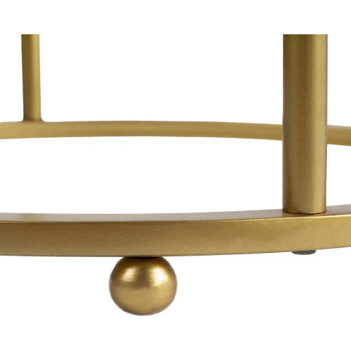 Surya Ivan Modern Marble Top With Metallic Brass Metal Base Round Accent Side Table IVA-001 - Image 5