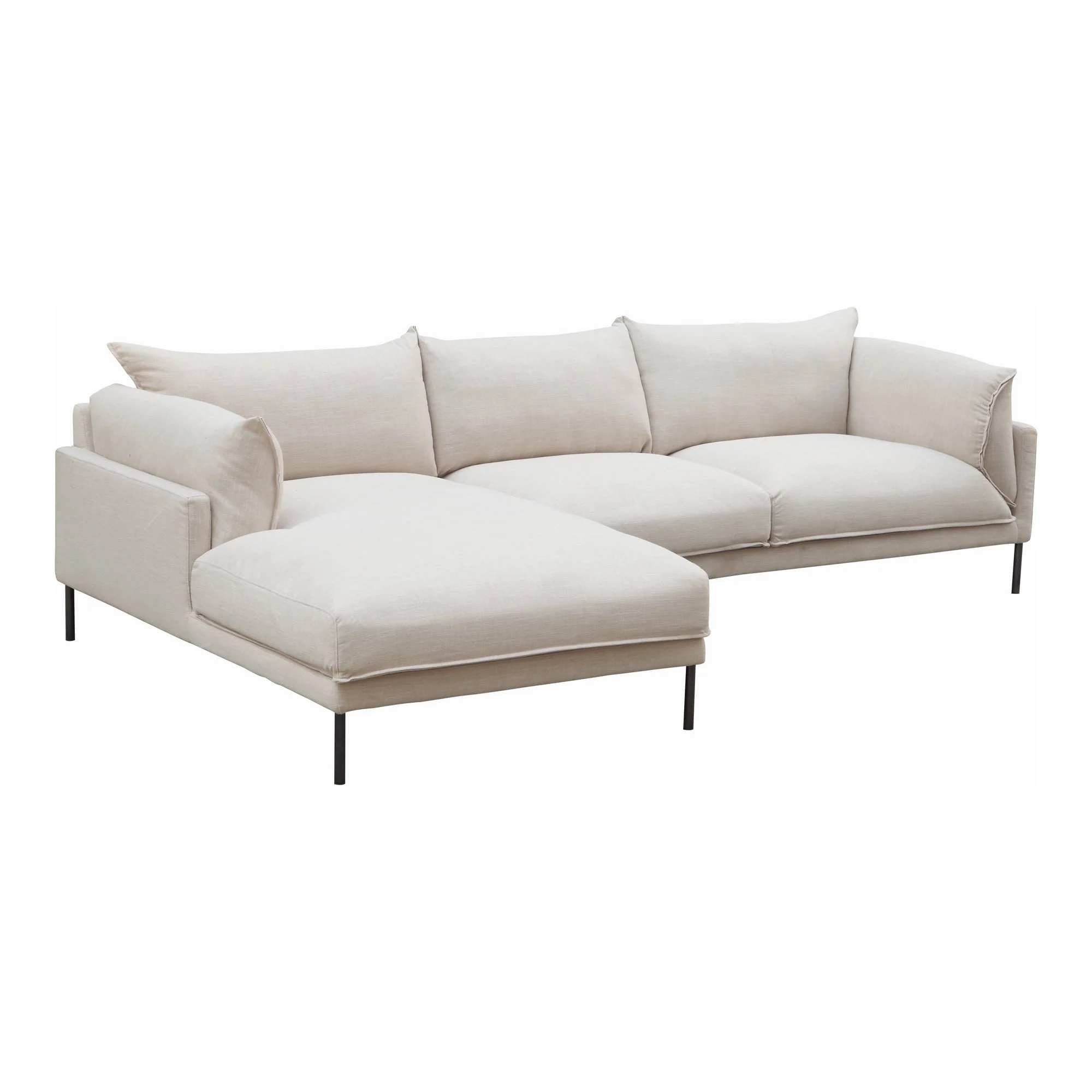 Moe's Home Collection Jamara Sandy Beige Left-Facing Sectional - Image 3