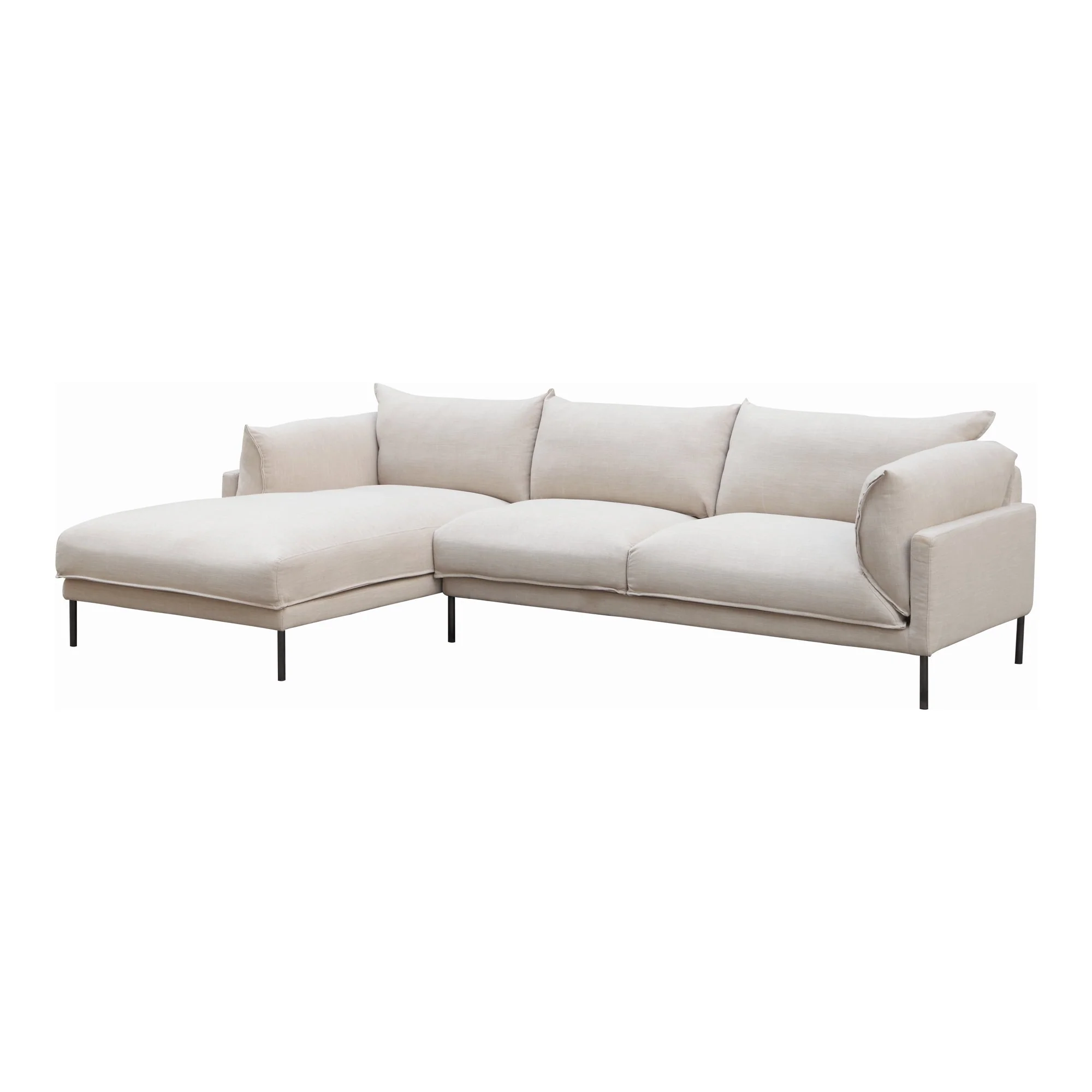 Moe's Home Collection Jamara Sandy Beige Left-Facing Sectional - Image 5