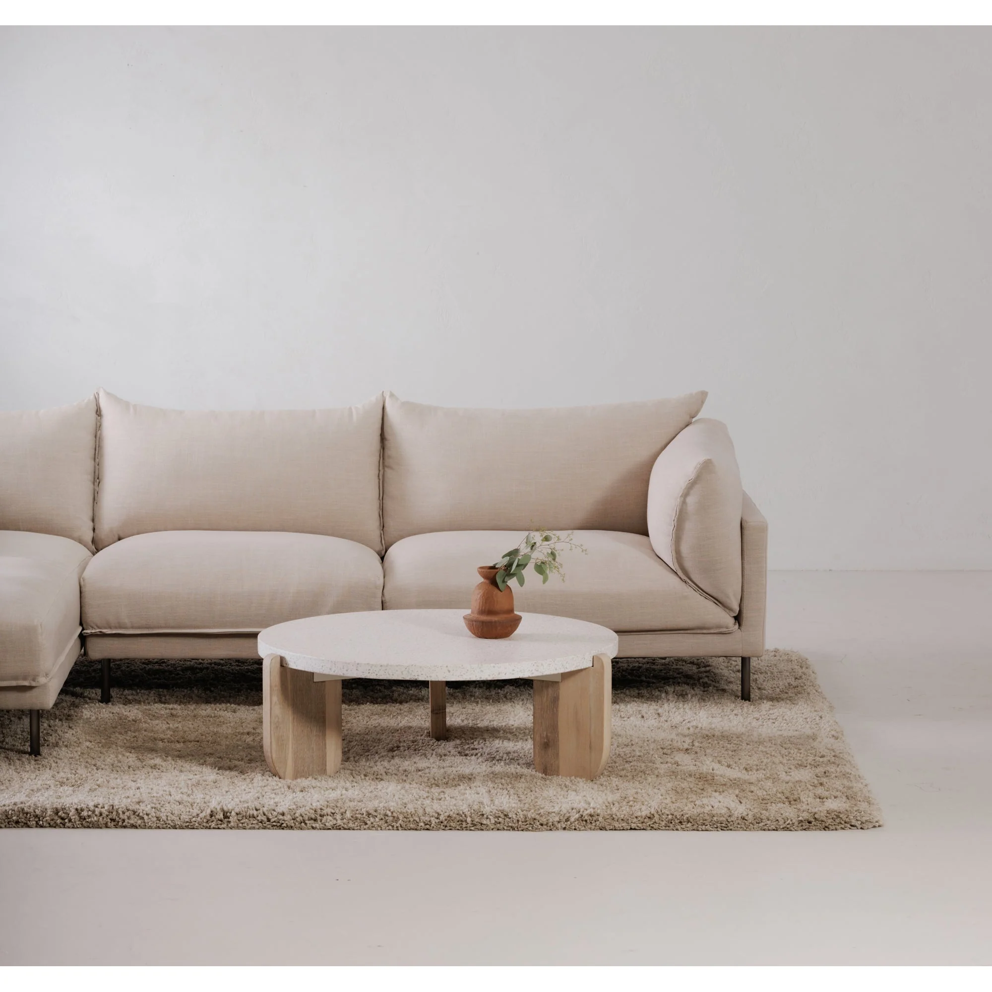 Moe's Home Collection Jamara Sandy Beige Left-Facing Sectional - Image 9
