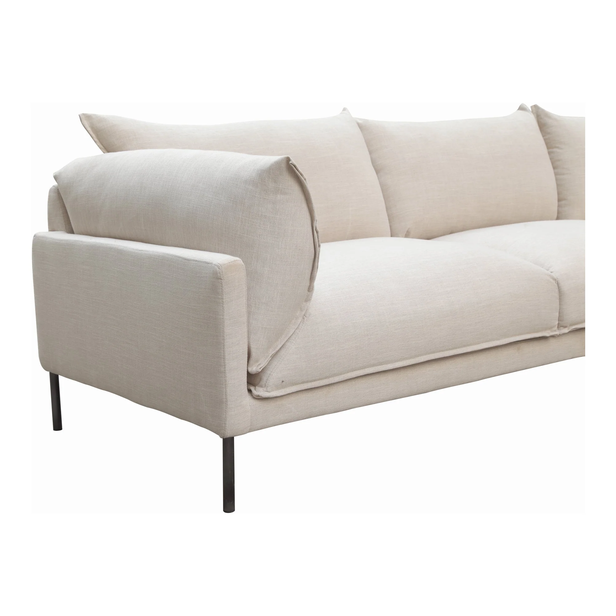 Moe's Home Collection Jamara Sandy Beige Right-Facing Sectional - Image 7