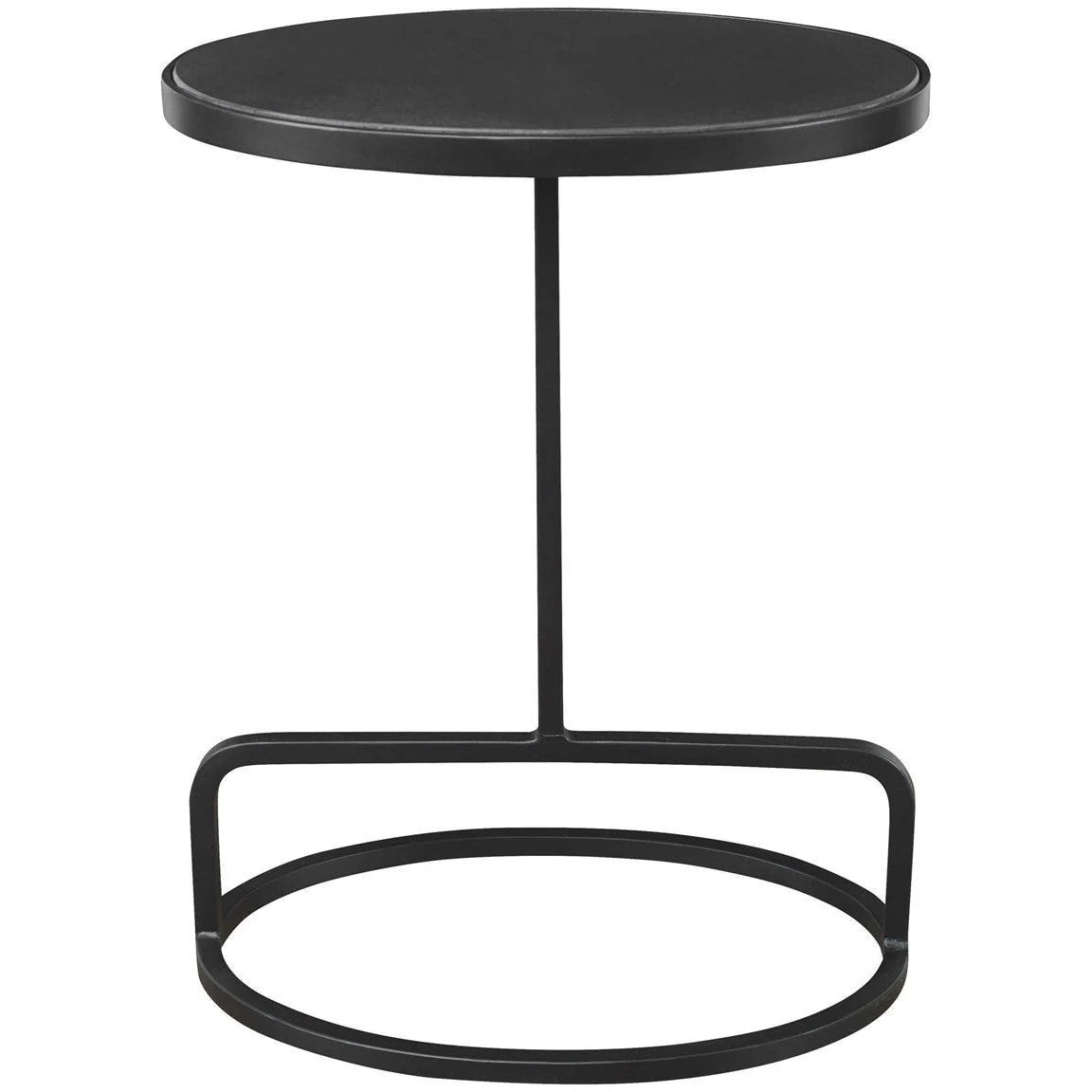 Uttermost Jessenia Black Marble Top With Black Iron Modern Accent Table - Image 3