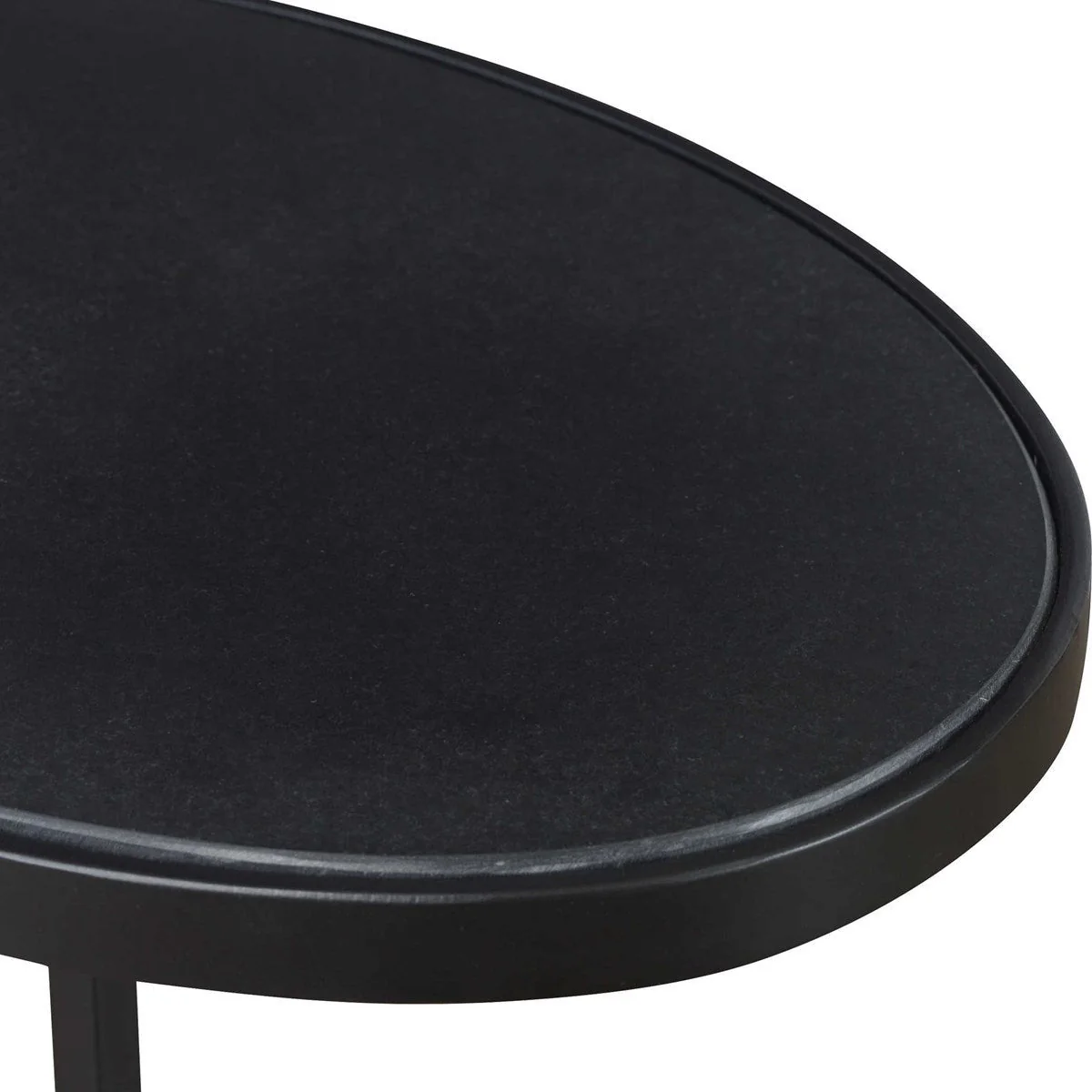 Uttermost Jessenia Black Marble Top With Black Iron Modern Accent Table - Image 4