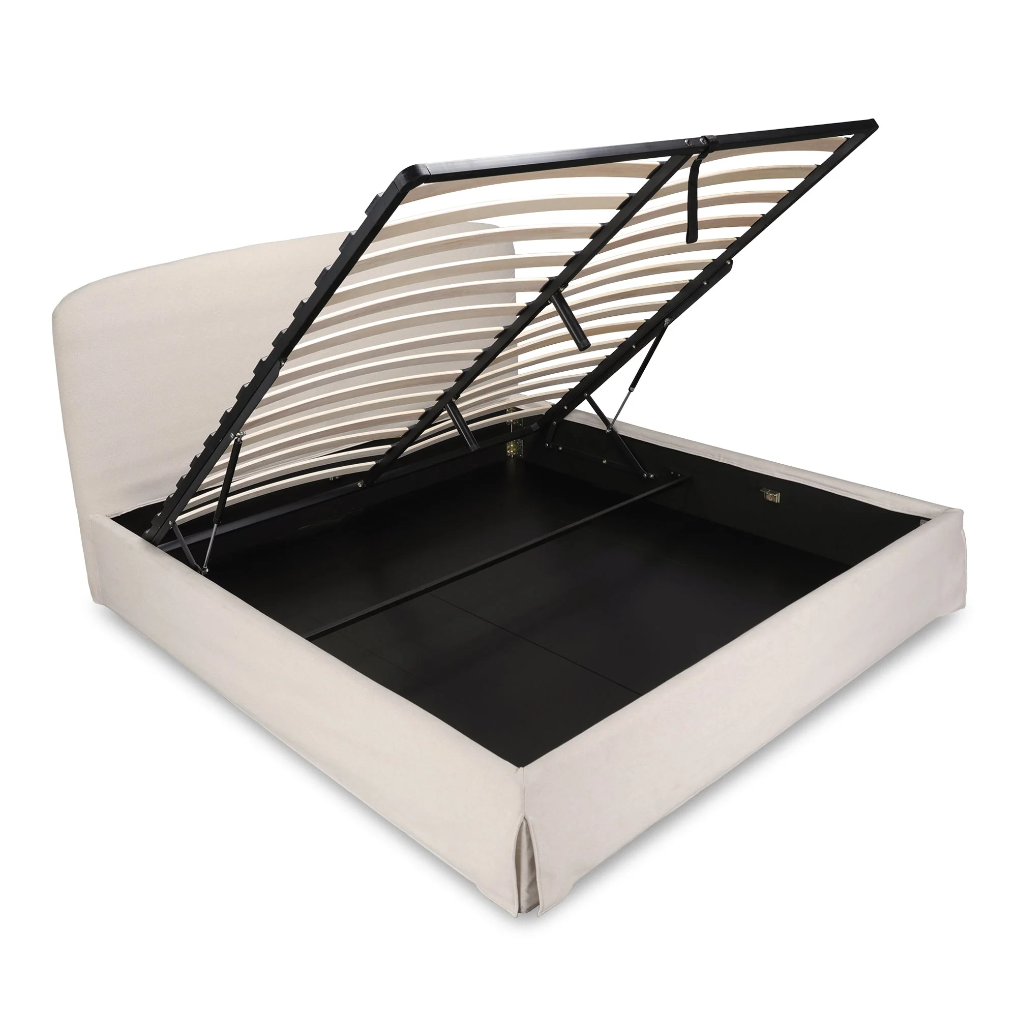 Moe's Home Collection Cream Joan King Bed With Storage - Image 13