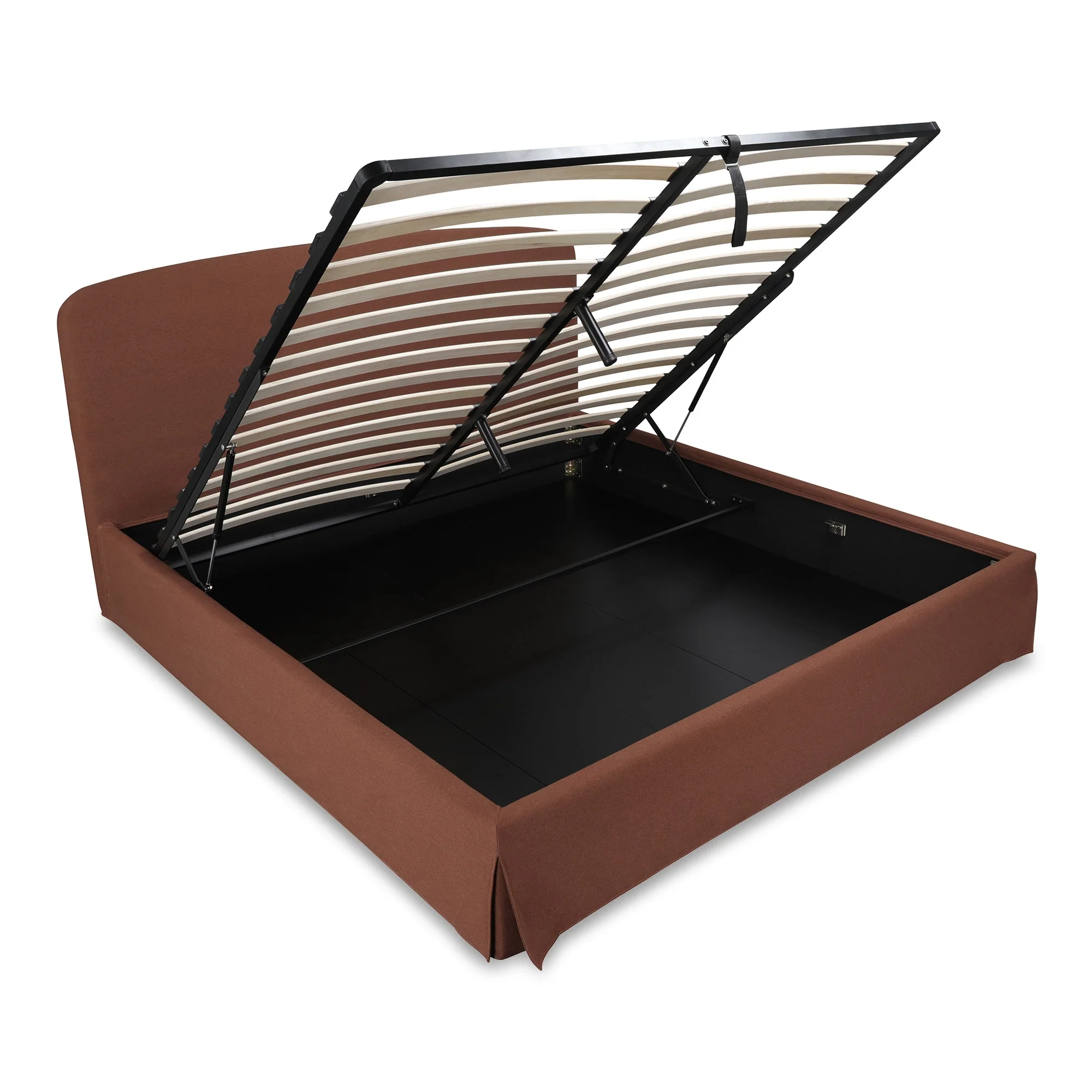 Moe's Home Collection Joan Brown Upholstered Queen Bed With Storage - Image 11