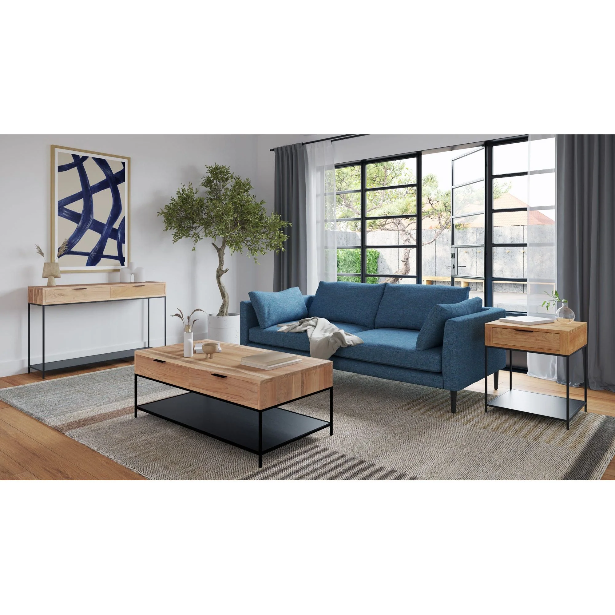 Moe’s Home Collection Joliet Teak Wood Console Table - Image 2