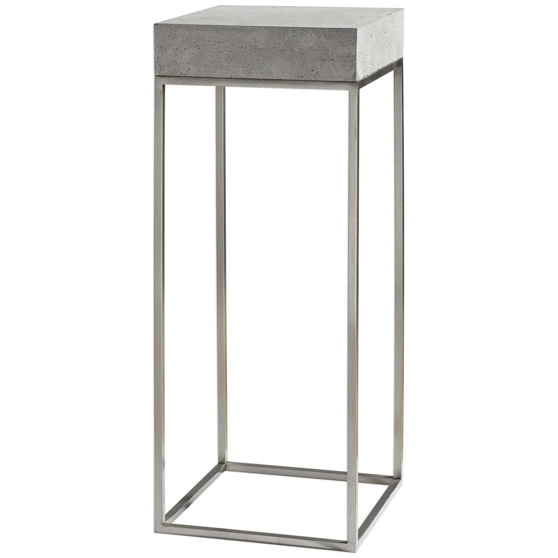 Uttermost Jude Concrete Top With Stainless Steel Modern Plant Stand