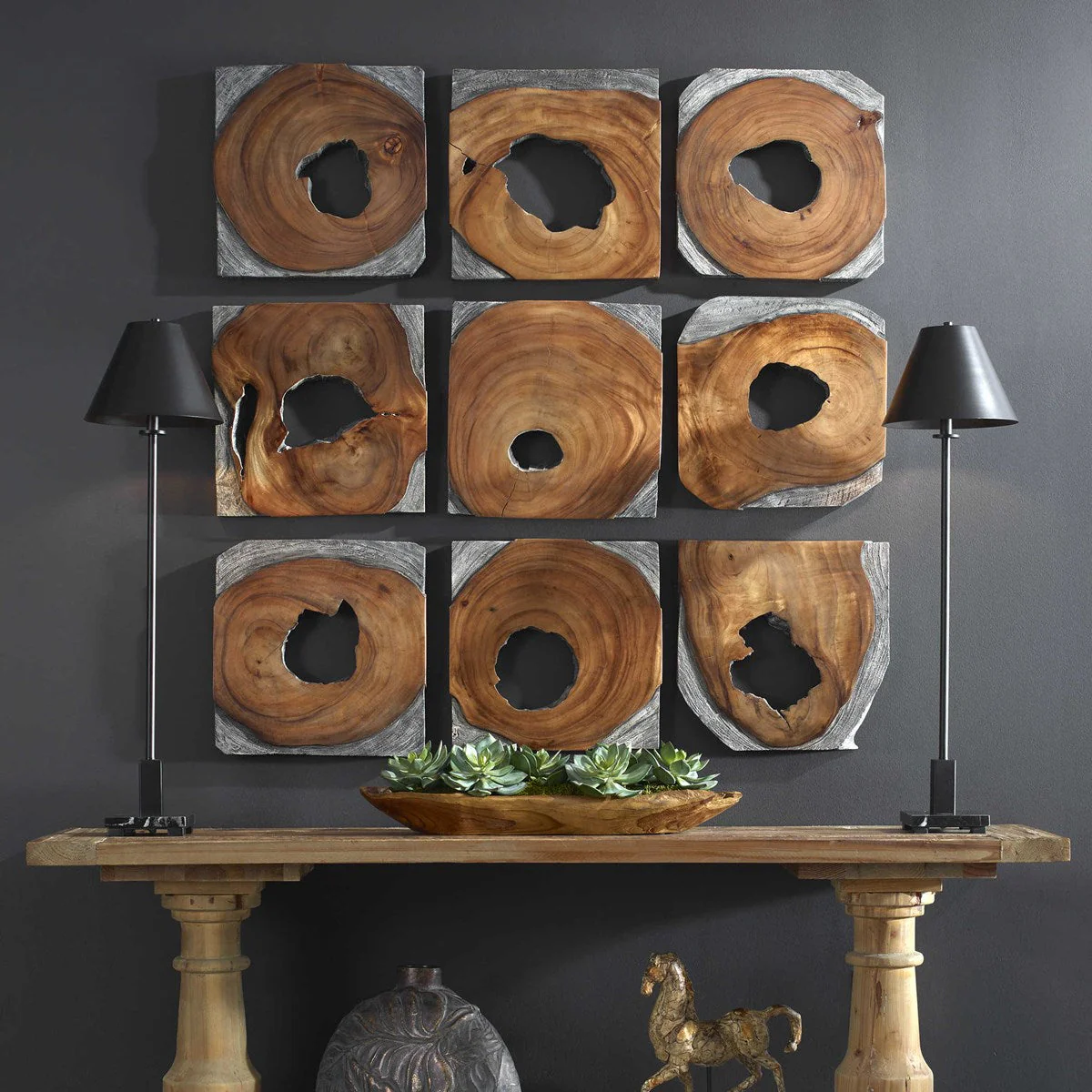Uttermost Jungle Set of 9 Suar Wood Wall Decor - Image 2