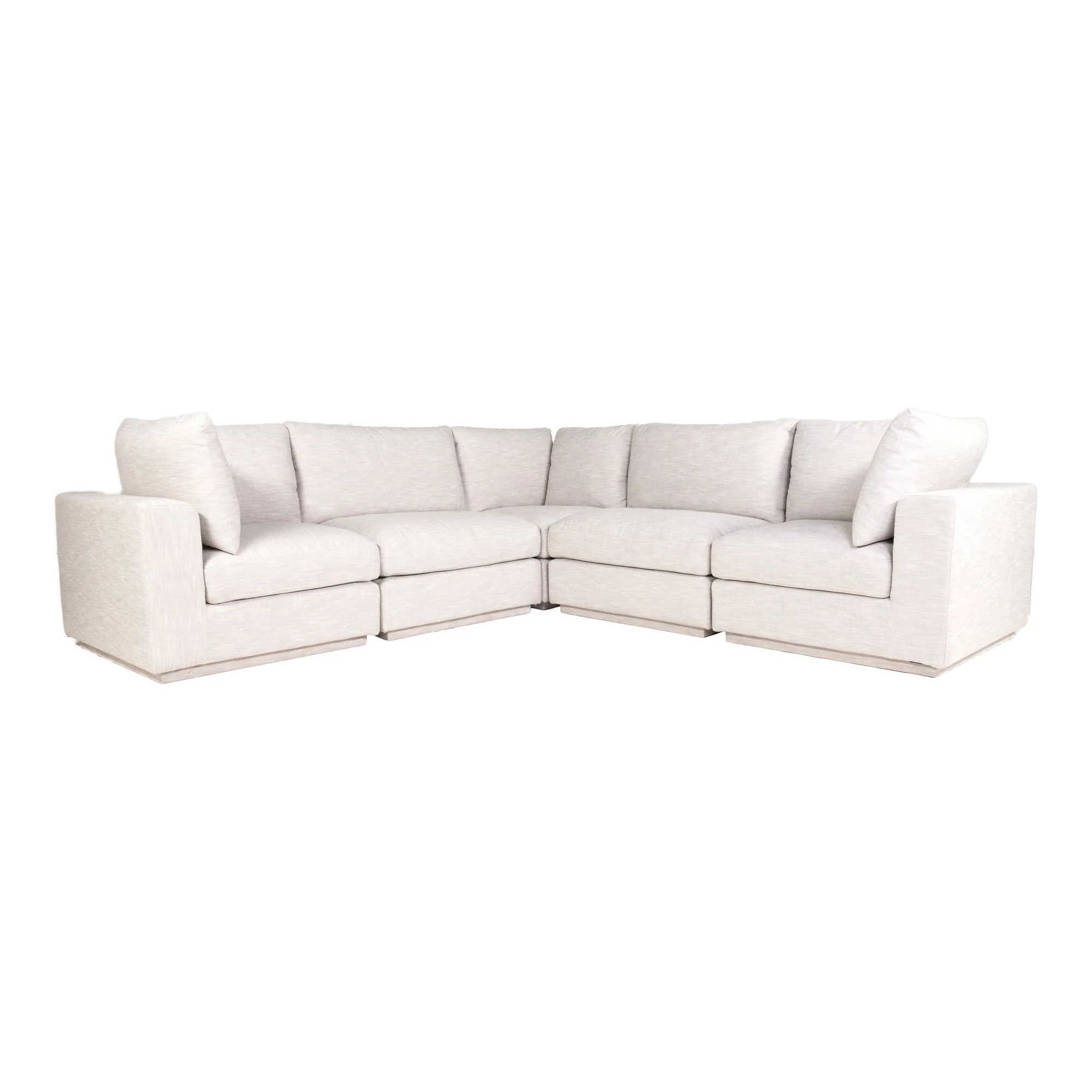 Moe's Home Collection Justin Taupe Classic L-Shaped Modular Sectional - Image 2