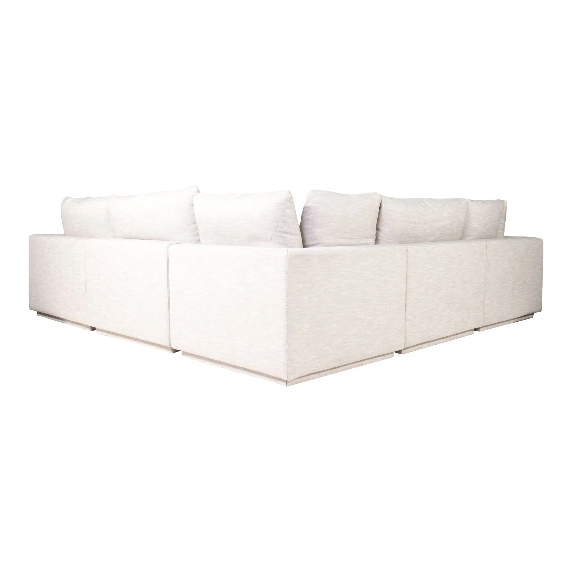 Moe's Home Collection Justin Taupe Classic L-Shaped Modular Sectional - Image 3