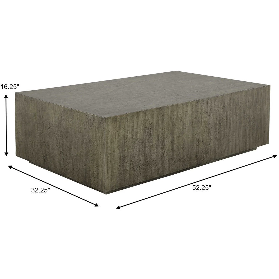 Uttermost Kareem Metallic Gray Modern Floating Pedestal Coffee Table - Image 5