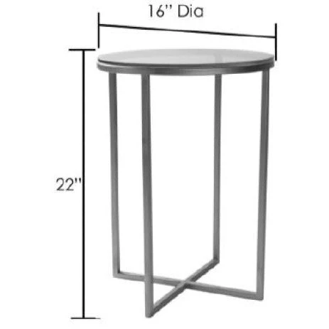 Surya Karen Modern Glass Top With Gold Metal Base Round Accent Side Table KRE-002 - Image 8