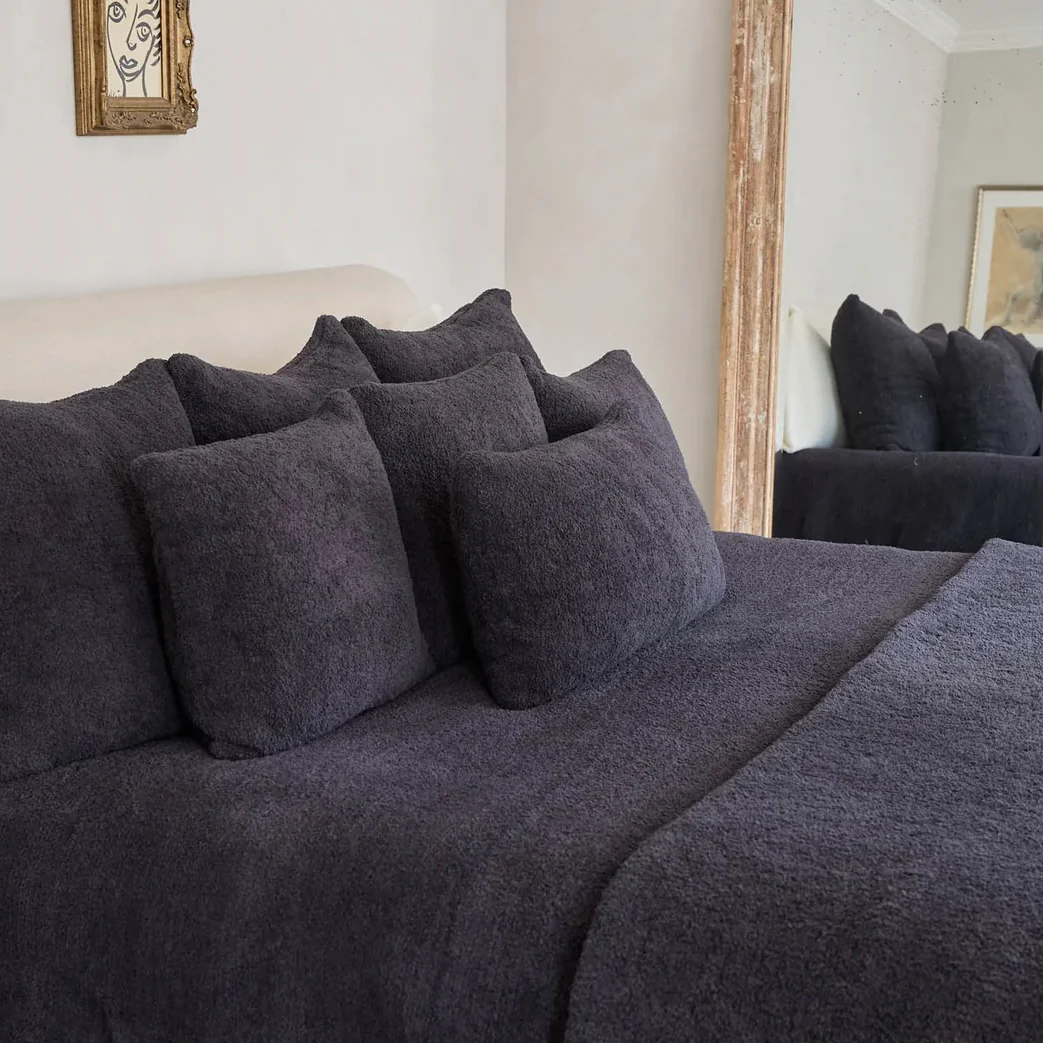 Kashwere Ultra Plush Midnight Grey Signature Solid King Blanket
