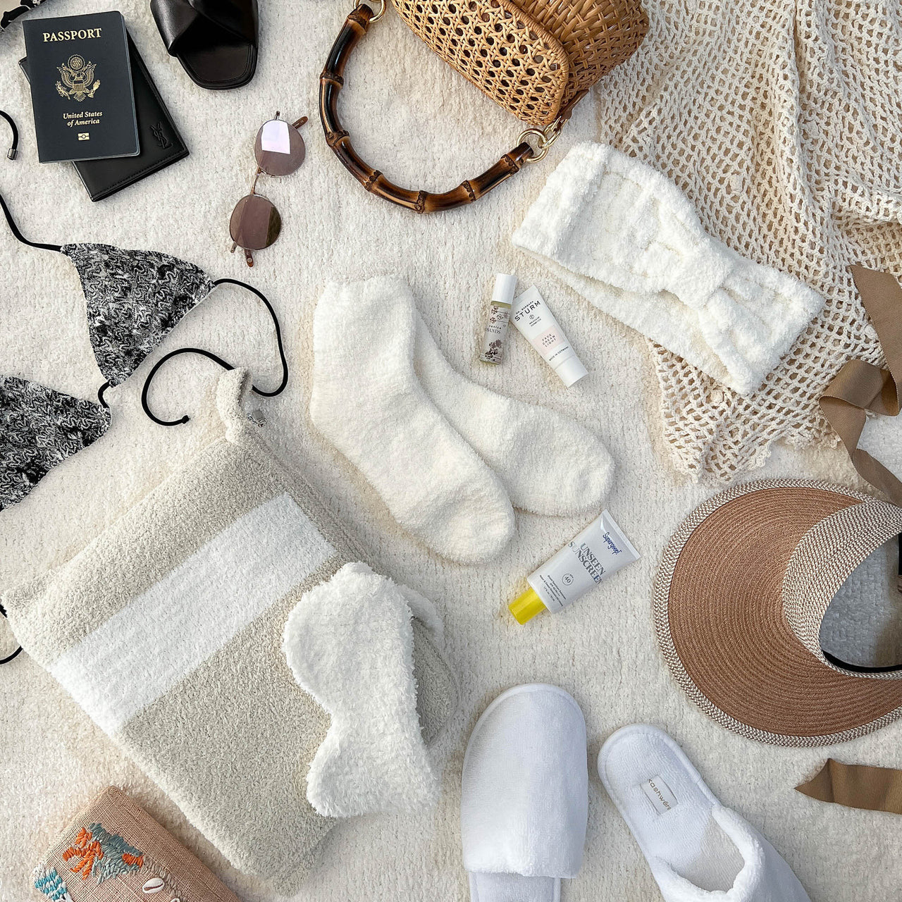 Kashwere Creme Plush Spa Socks - Image 4