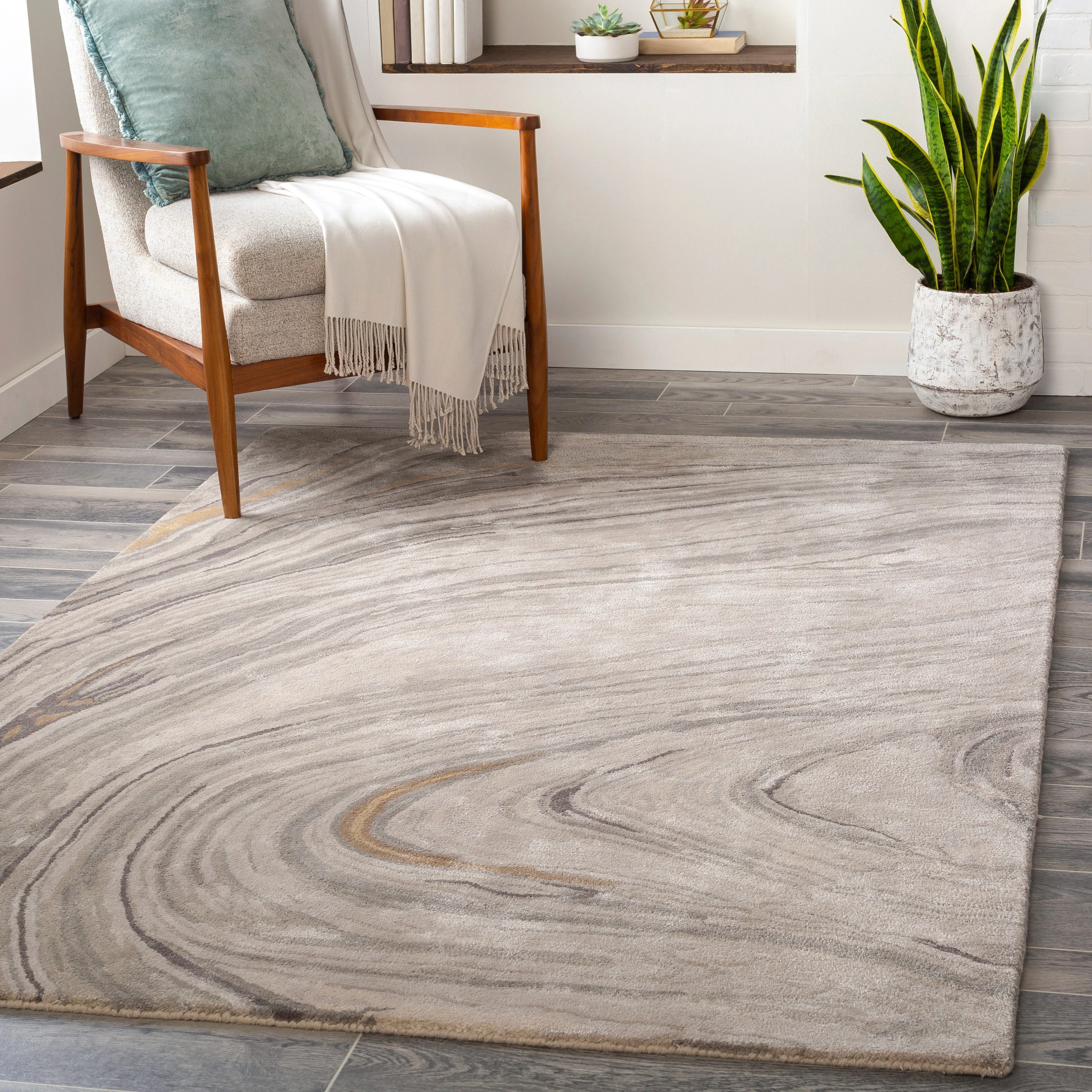 Surya Rugs Kavita Collection Gray, Charcoal, Mustard & Brown Area Rug KVT-2304 - Image 3