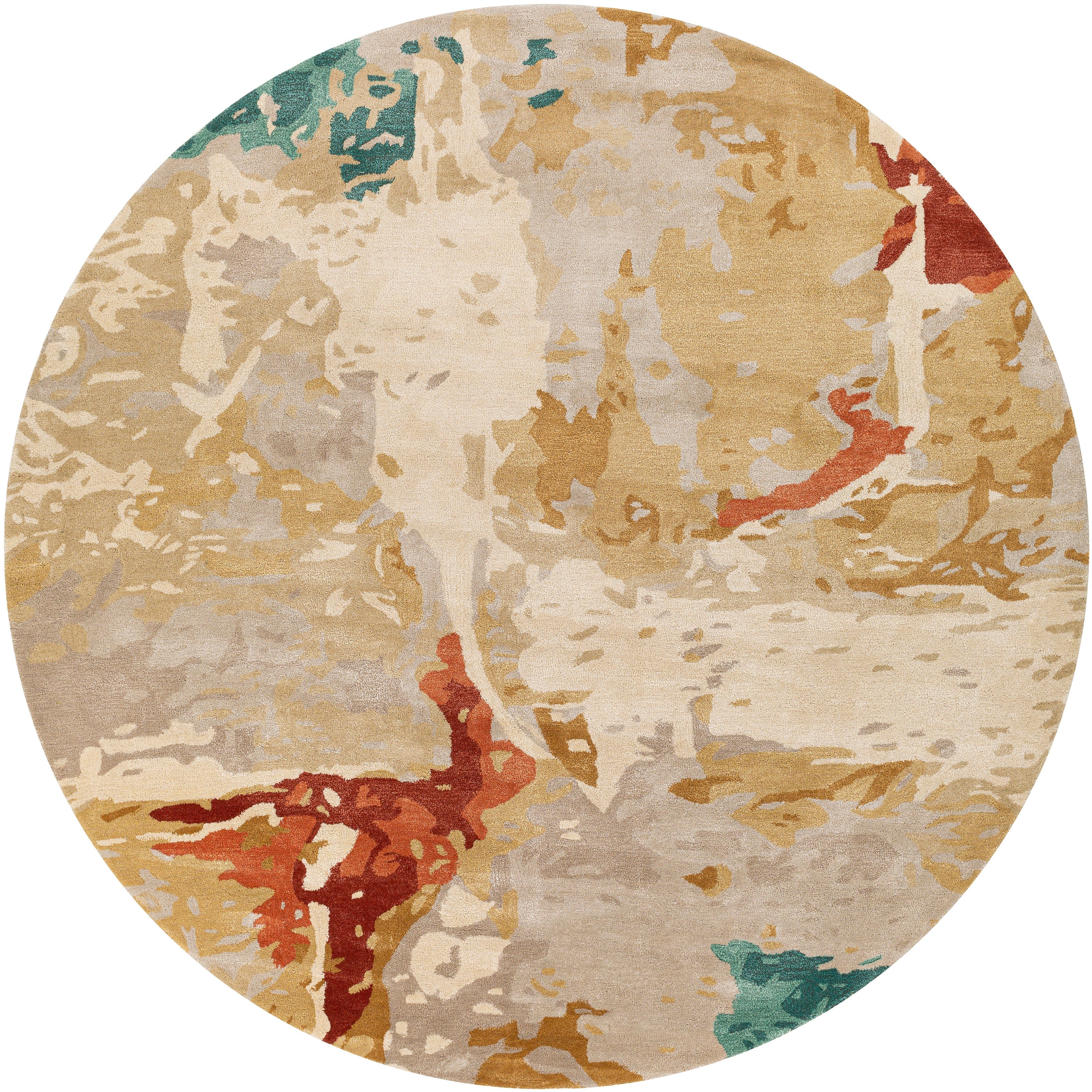 Surya Rugs Kavita Collection Brick Red, Coral, Seafoam Green, Gray & Mustard Area Rug KVT-2305 - Image 3