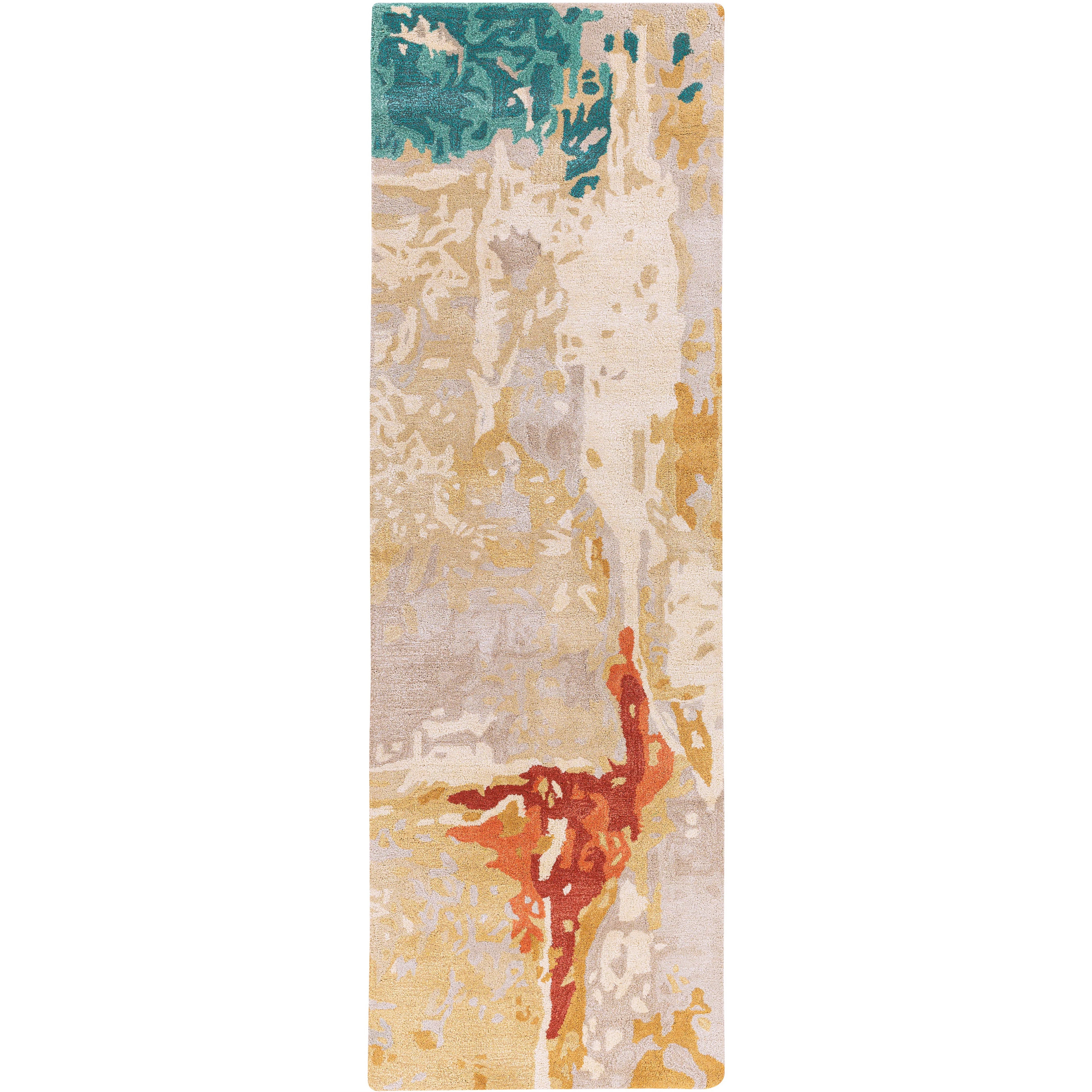 Surya Rugs Kavita Collection Brick Red, Coral, Seafoam Green, Gray & Mustard Area Rug KVT-2305 - Image 4