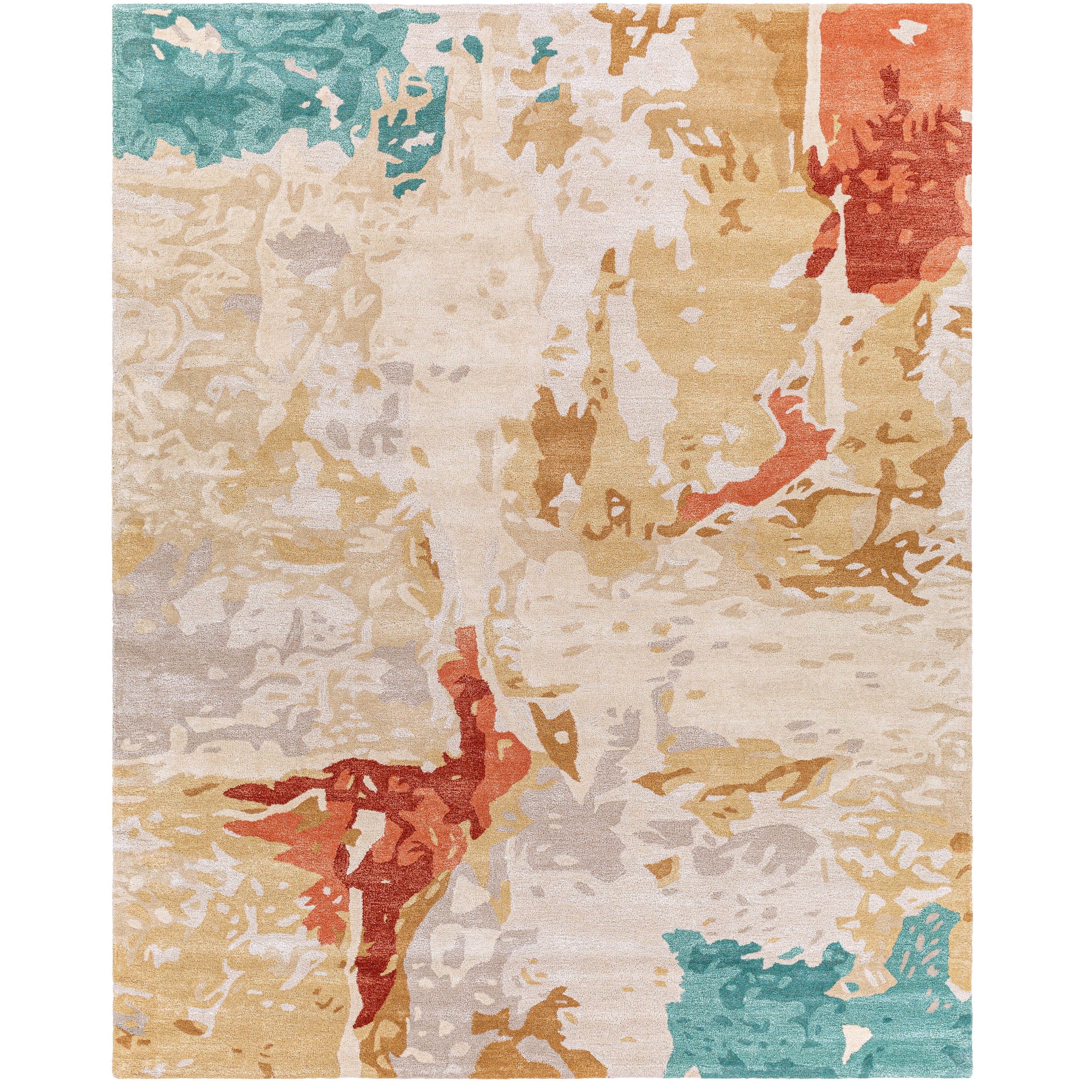 Surya Rugs Kavita Collection Brick Red, Coral, Seafoam Green, Gray & Mustard Area Rug KVT-2305 - Image 5