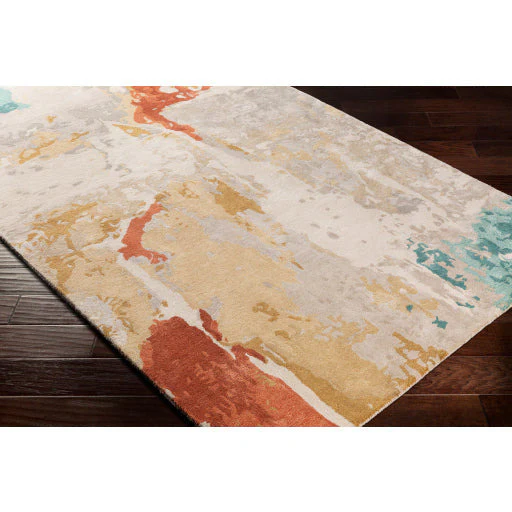 Surya Rugs Kavita Collection Brick Red, Coral, Seafoam Green, Gray & Mustard Area Rug KVT-2305 - Image 6