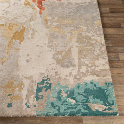 Surya Rugs Kavita Collection Brick Red, Coral, Seafoam Green, Gray & Mustard Area Rug KVT-2305 - Image 8