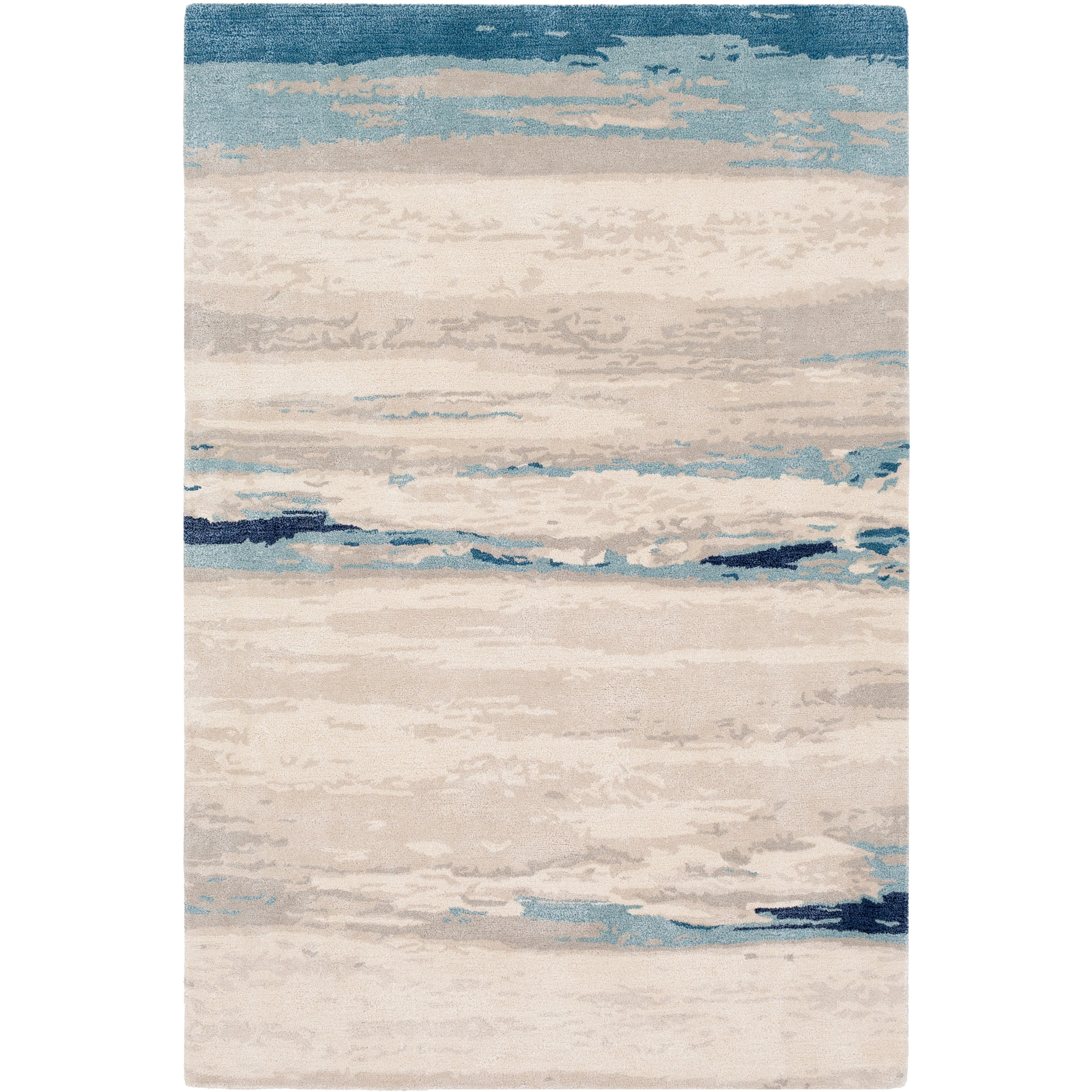 Surya Rugs Kavita Collection Gray, Oatmeal, Ink Blue, Deep Teal & Ice Blue Area Rug KVT-2306 - Image 2