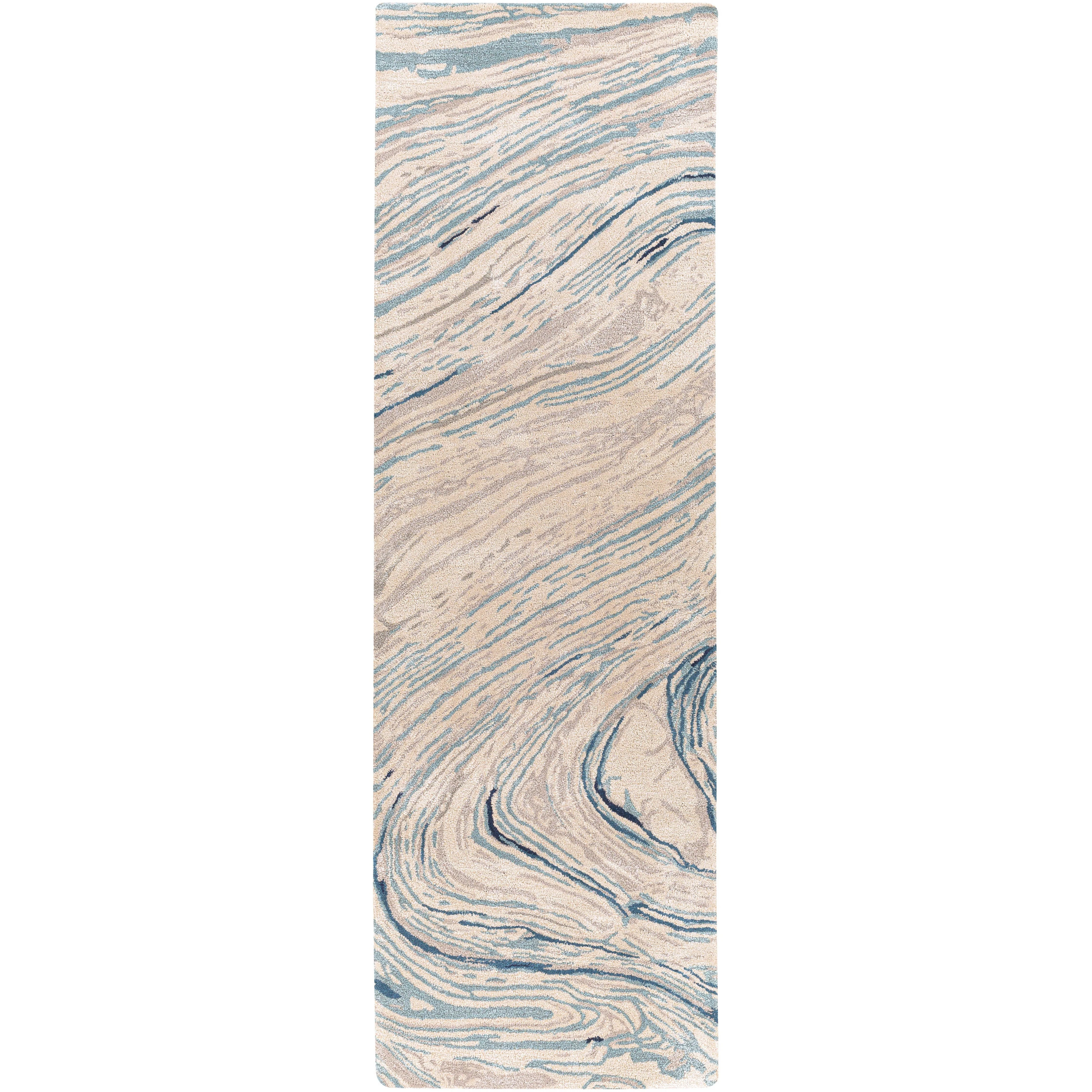 Surya Rugs Kavita Collection Gray, Oatmeal, Ink Blue, Deep Teal & Ice Blue Area Rug KVT-2308 - Image 4