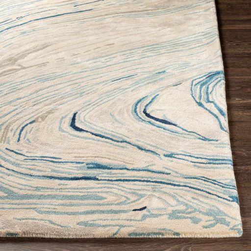 Surya Rugs Kavita Collection Gray, Oatmeal, Ink Blue, Deep Teal & Ice Blue Area Rug KVT-2308 - Image 6