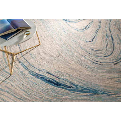 Surya Rugs Kavita Collection Gray, Oatmeal, Ink Blue, Deep Teal & Ice Blue Area Rug KVT-2308 - Image 7