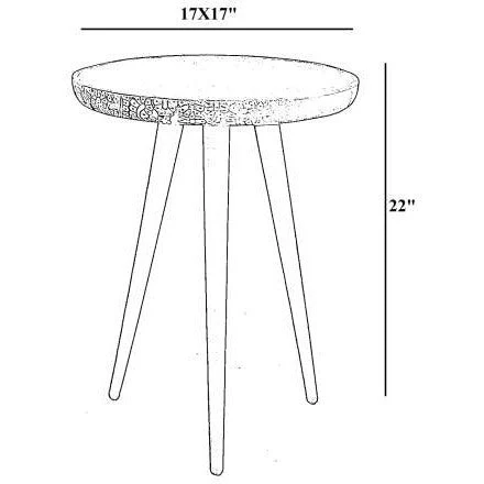 Surya Kavya Rustic Modern Wood Top With Black Metal Base Round Accent Side Table KAV-001 - Image 9