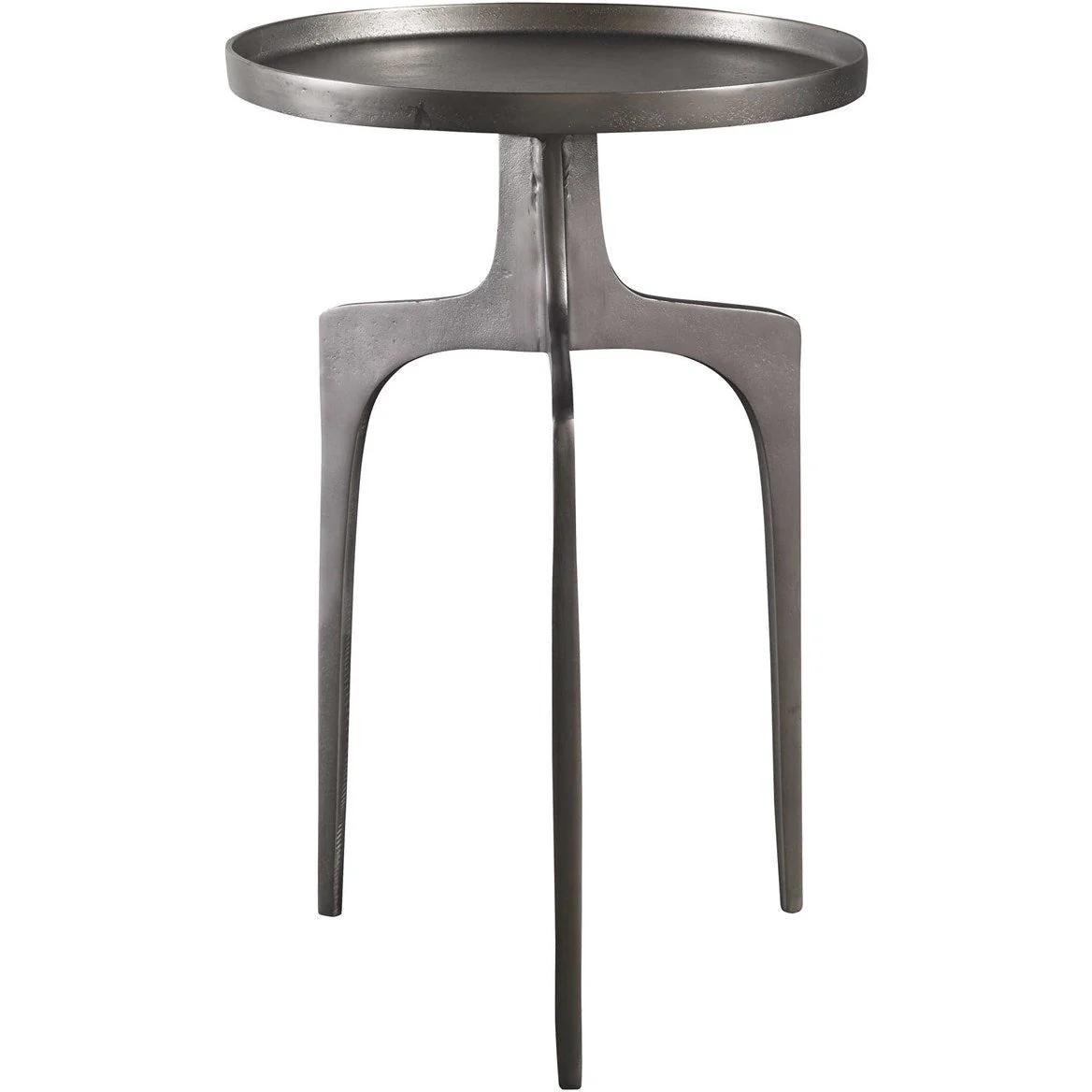 Uttermost Kenna Textured Nickel Modern Accent Table - Image 2