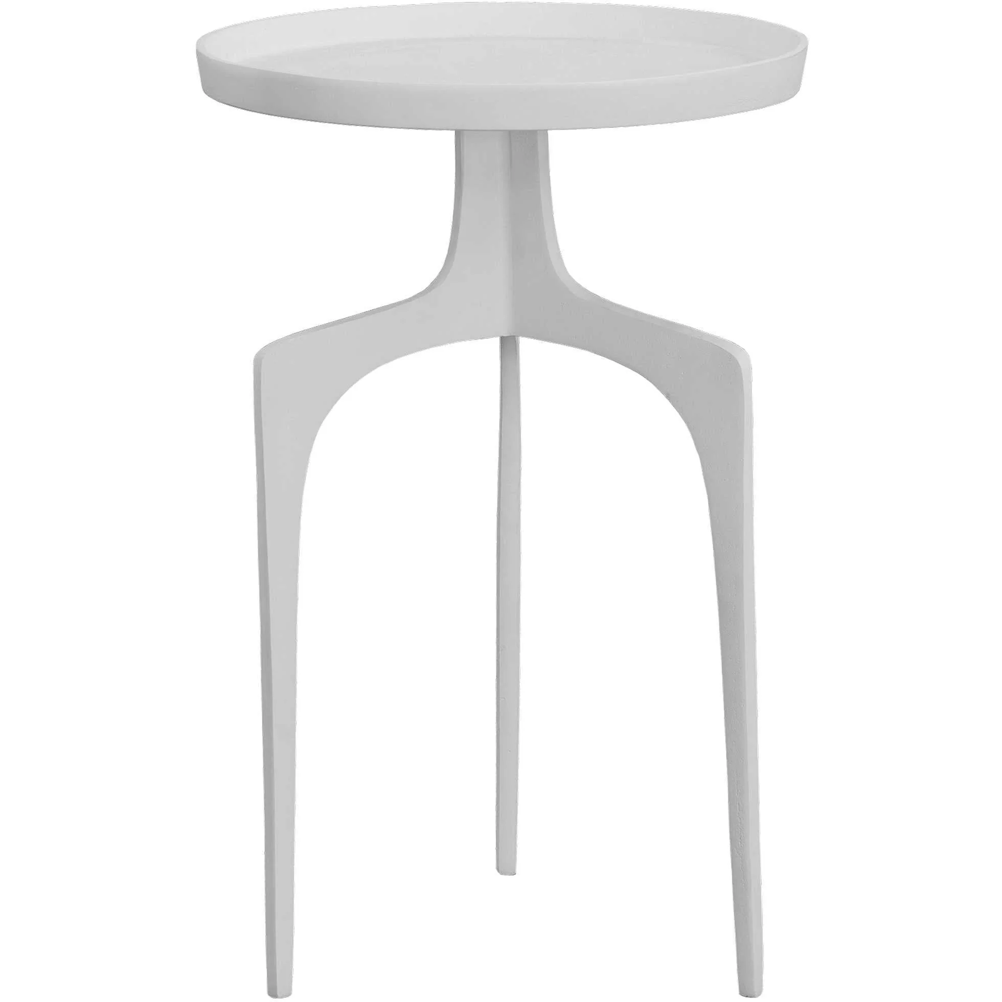 Uttermost Kenna Matte White Modern Round Accent Table - Image 2