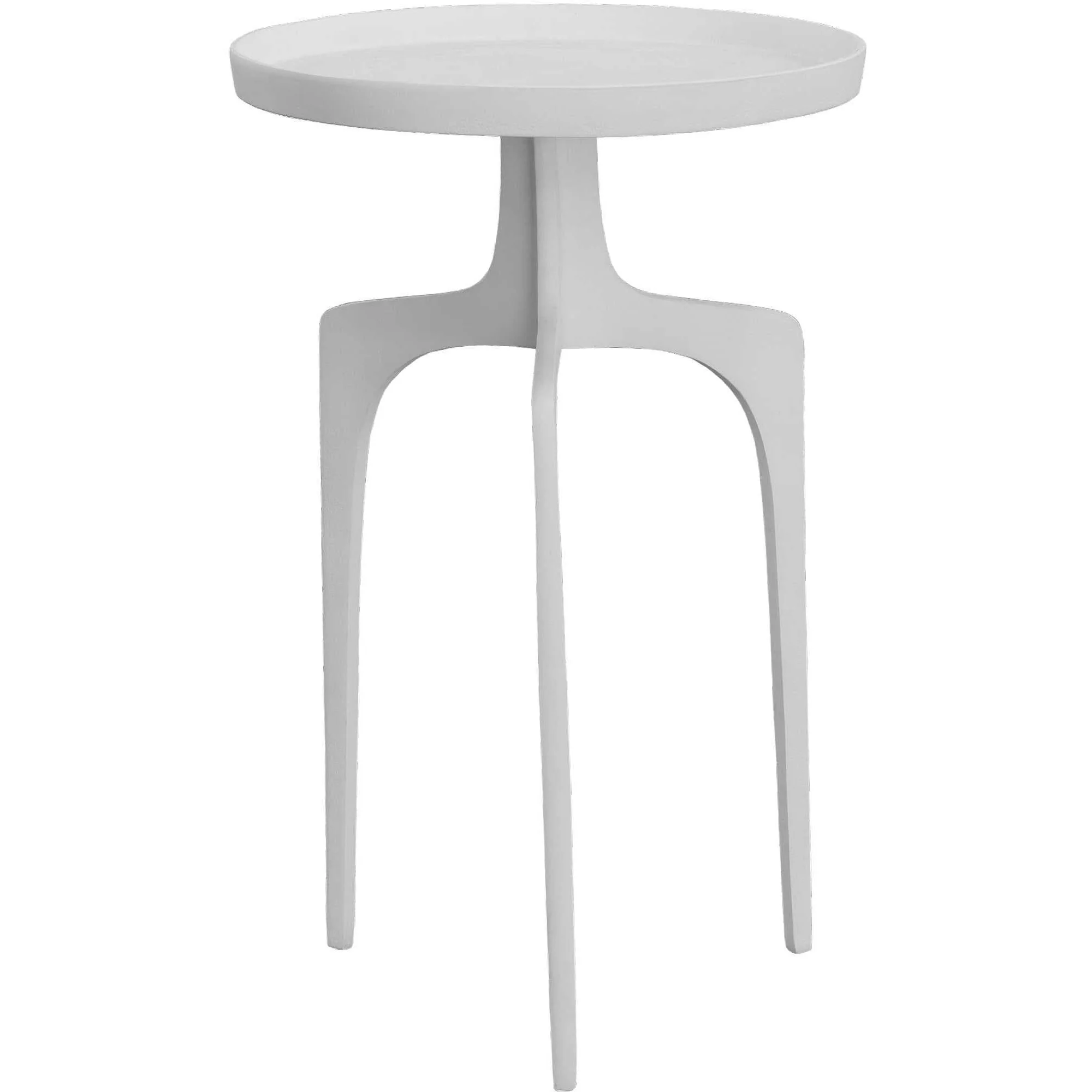 Uttermost Kenna Matte White Modern Round Accent Table - Image 3