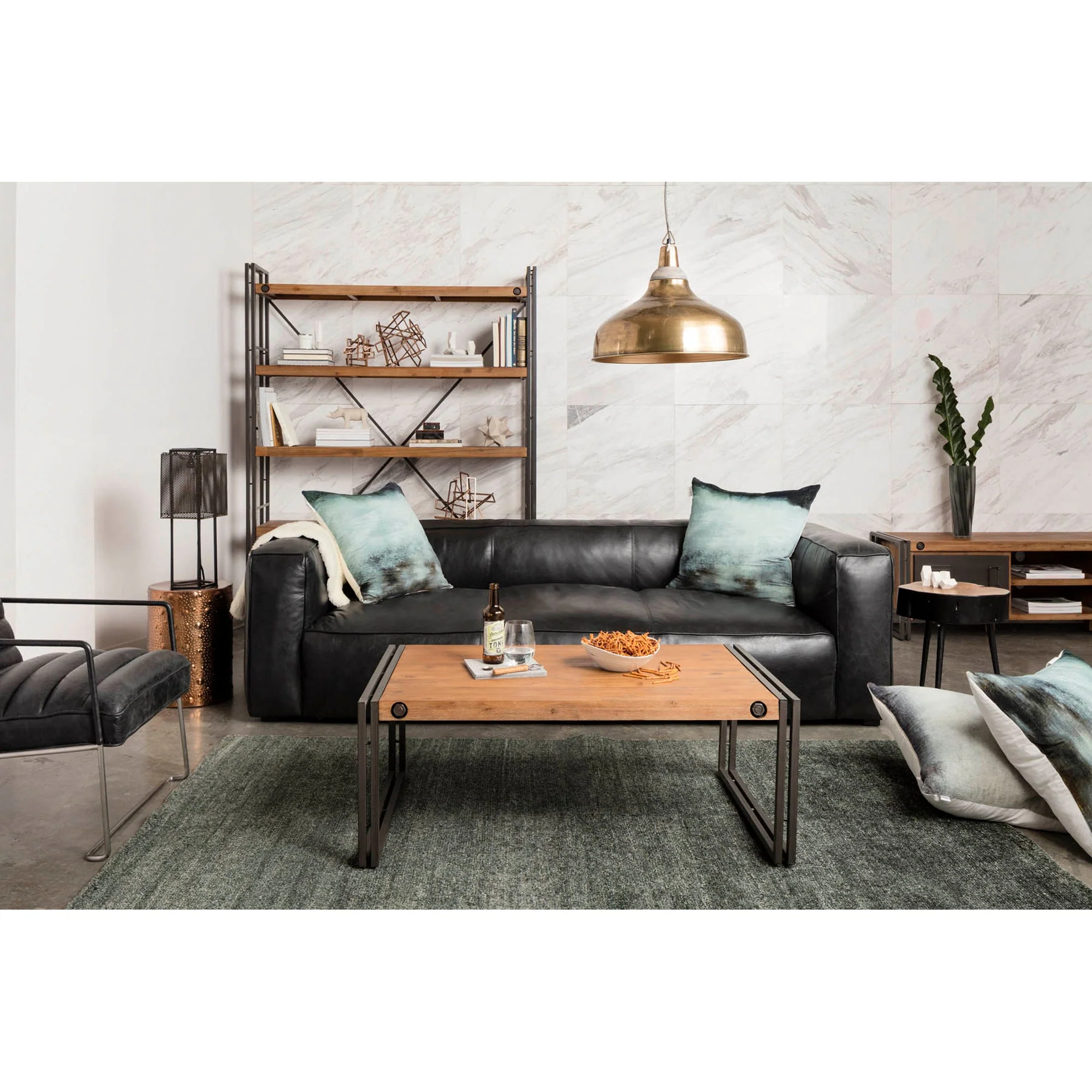 Moe's Home Collection Kirby Black Leather Sofa - Image 10