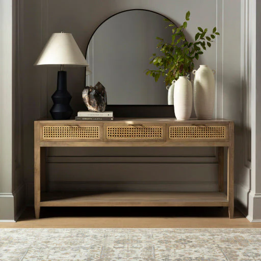 Surya Kushan Collection Modern Set of 2 Cream & White Textured Floor Vases KUH-001 - Image 2