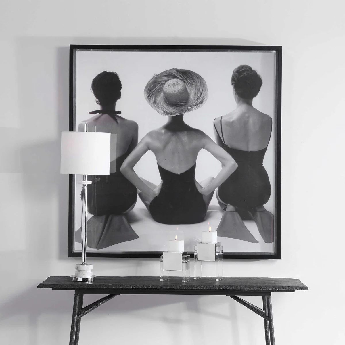Uttermost Ladies' Swimwear1959 Black and White Framed Print
