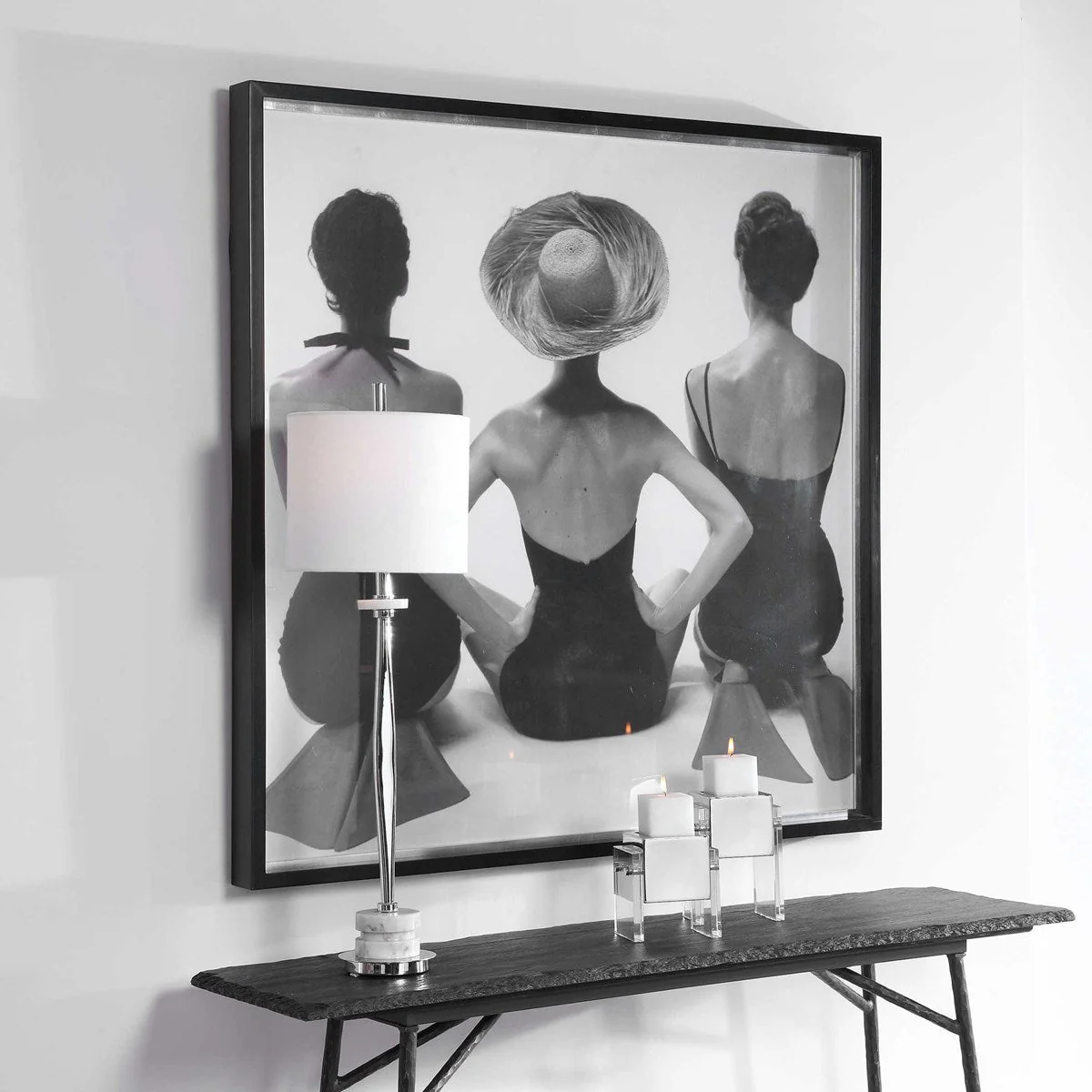 Uttermost Ladies' Swimwear1959 Black and White Framed Print - Image 3