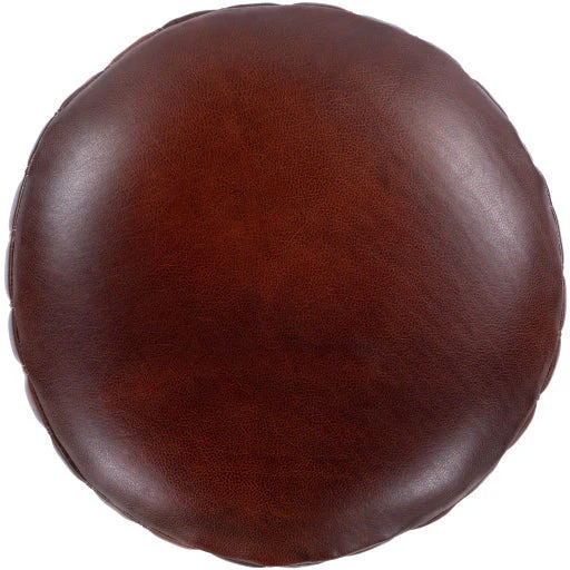 Surya Langdon Modern Rustic Brown Leather Ottoman LGPF-001 - Image 4