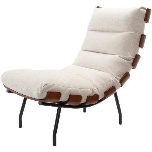 Surya Laval Modern Channeled Lounge Accent Chair With Wood Back - Image 2