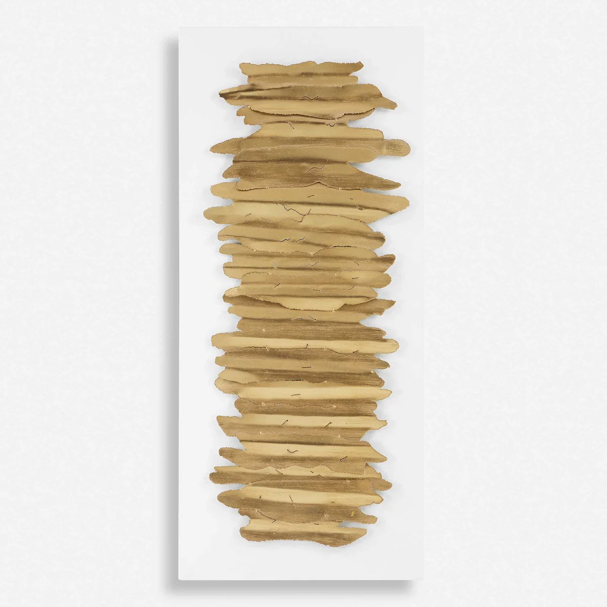 Uttermost Lev Gold Leaf and Matte White Metal Wall Decor - Image 2