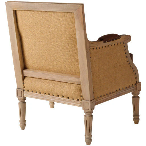 Surya Lichfield Modern Faux Brown Leather Accent Chair - Image 4